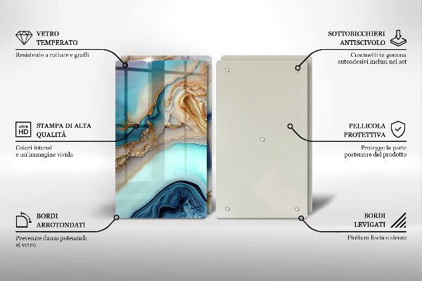 Glas Ceranfeldabdeckung Mehrfarbiger Marmor