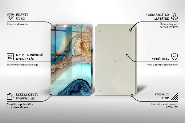 Glas Ceranfeldabdeckung Mehrfarbiger Marmor