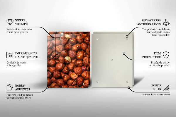 Glas Ceranfeldabdeckung Haselnüsse