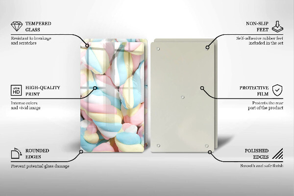 Glas Ceranfeldabdeckung Bunte Marshmallows