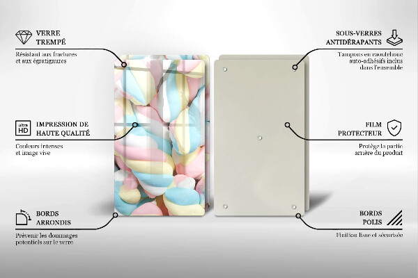 Glas Ceranfeldabdeckung Bunte Marshmallows