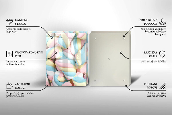 Glas Ceranfeldabdeckung Bunte Marshmallows