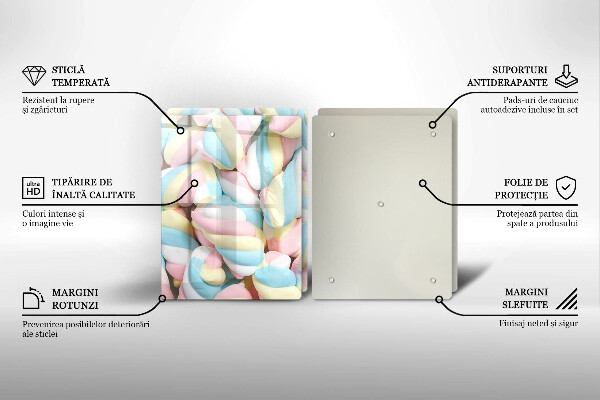 Glas Ceranfeldabdeckung Bunte Marshmallows