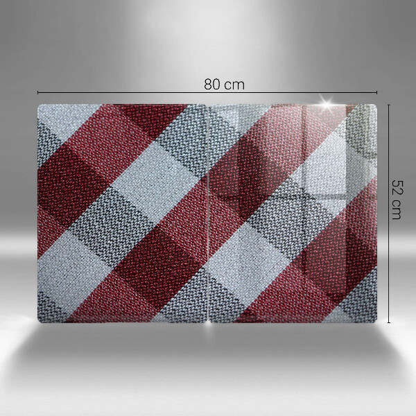 Glas Ceranfeldabdeckung Rot-weißes Karomuster