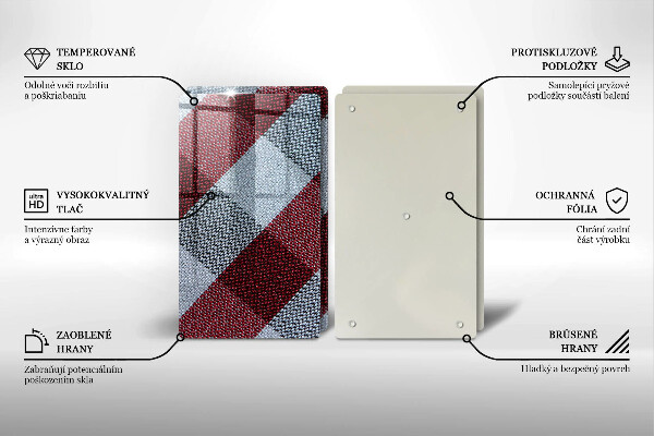 Glas Ceranfeldabdeckung Rot-weißes Karomuster