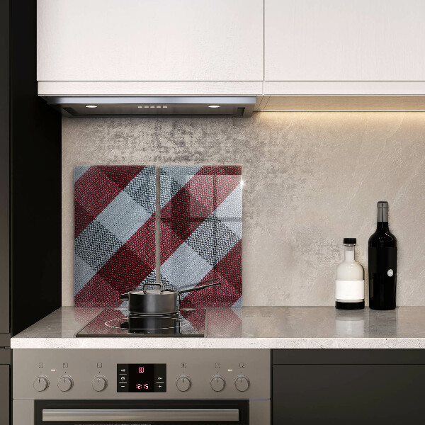 Glas Ceranfeldabdeckung Rot-weißes Karomuster