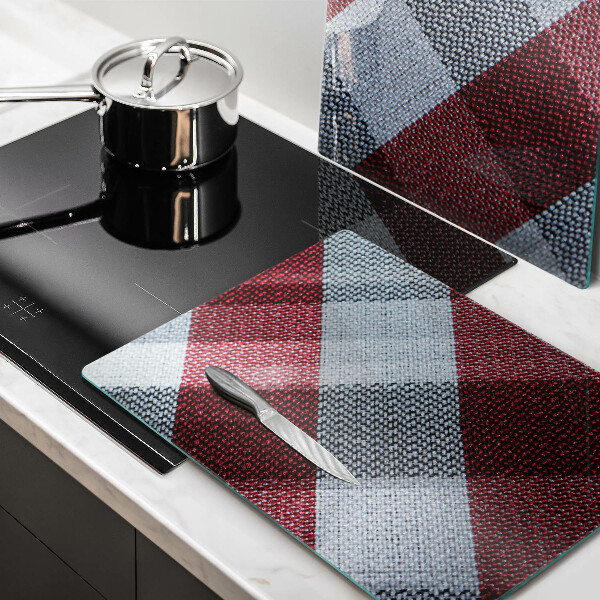 Glas Ceranfeldabdeckung Rot-weißes Karomuster