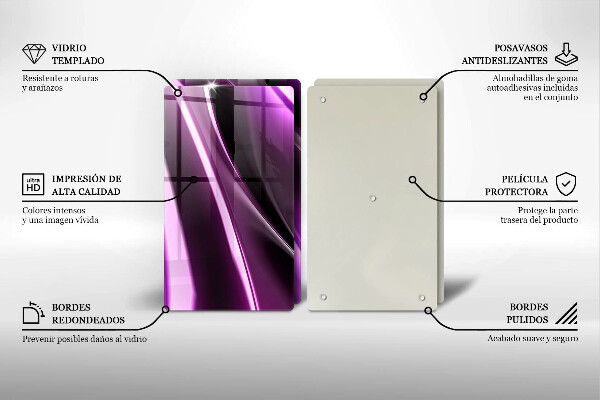 Glas Ceranfeldabdeckung Lila Abstraktion