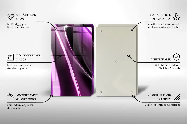 Glas Ceranfeldabdeckung Lila Abstraktion