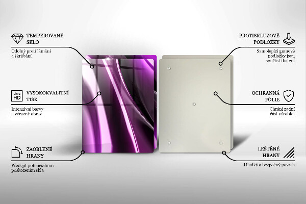Glas Ceranfeldabdeckung Lila Abstraktion