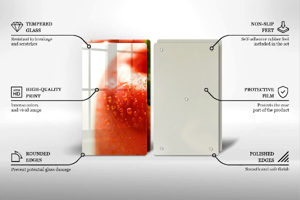 Glas Ceranfeldabdeckung Rote Paprika