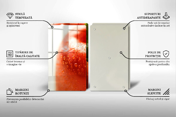 Glas Ceranfeldabdeckung Rote Paprika