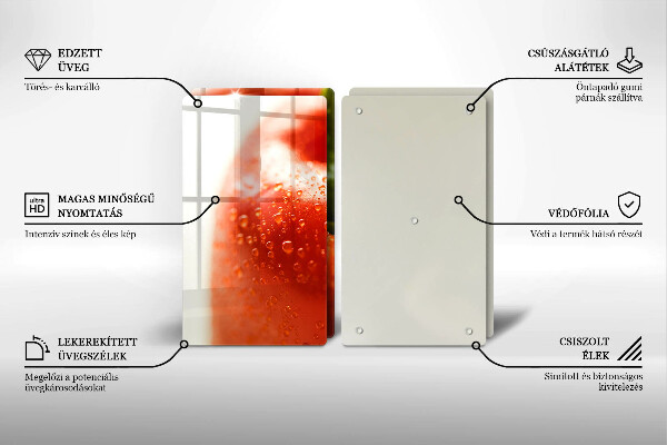 Glas Ceranfeldabdeckung Rote Paprika