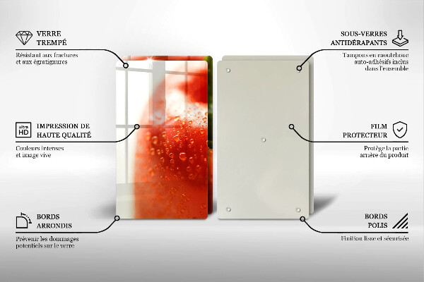 Glas Ceranfeldabdeckung Rote Paprika