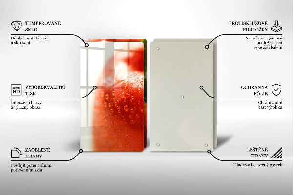 Glas Ceranfeldabdeckung Rote Paprika