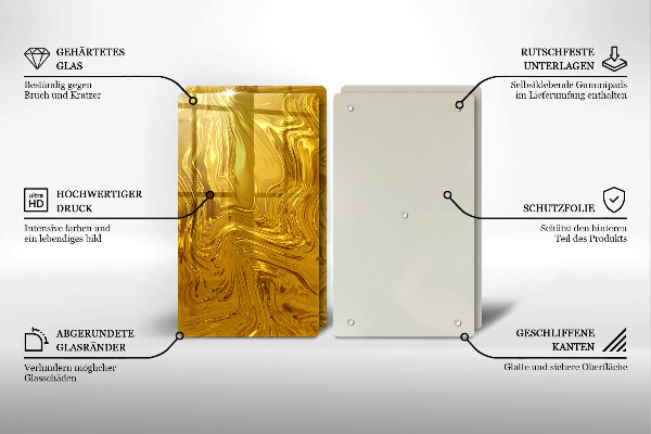 Glas Ceranfeldabdeckung Goldtextur