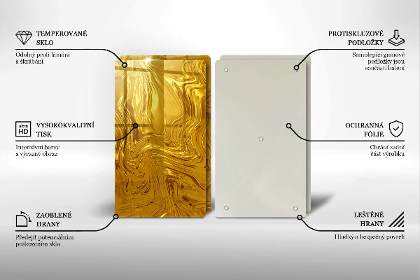 Glas Ceranfeldabdeckung Goldtextur