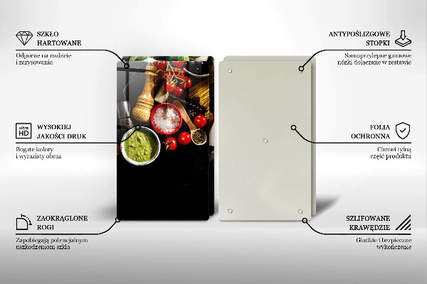 Glas Ceranfeldabdeckung Italienische Zutaten und Gewürze