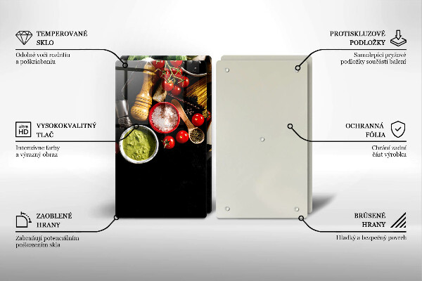 Glas Ceranfeldabdeckung Italienische Zutaten und Gewürze