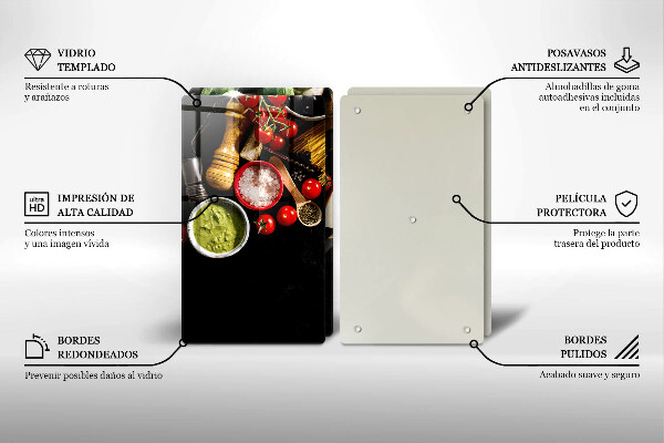 Glas Ceranfeldabdeckung Italienische Zutaten und Gewürze