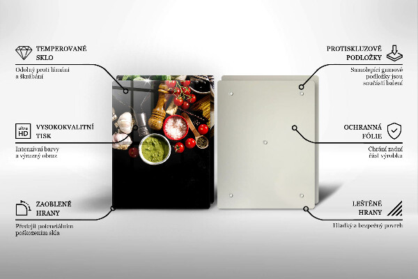 Glas Ceranfeldabdeckung Italienische Zutaten und Gewürze