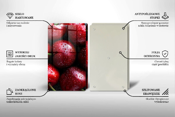 Glas Ceranfeldabdeckung Nahaufnahme von Kirschen