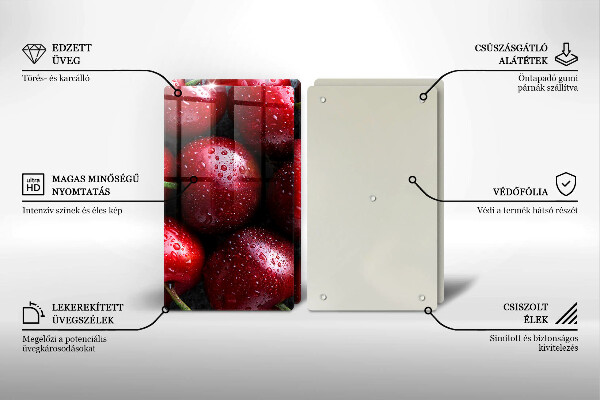 Glas Ceranfeldabdeckung Nahaufnahme von Kirschen