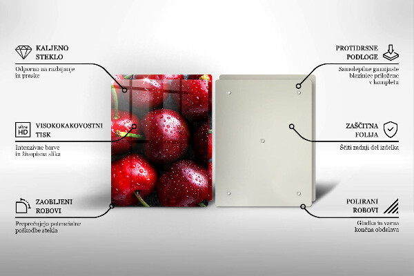 Glas Ceranfeldabdeckung Nahaufnahme von Kirschen