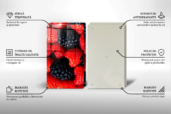 Glas Ceranfeldabdeckung Himbeeren und Brombeeren