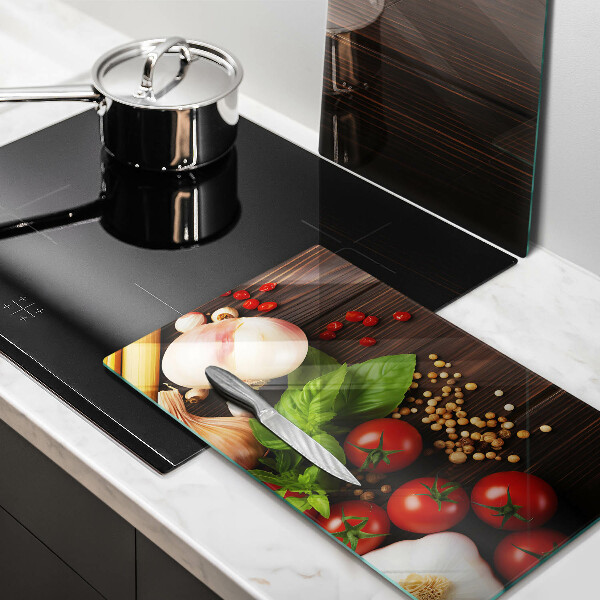 Glas Ceranfeldabdeckung Gemüse auf dem Tisch