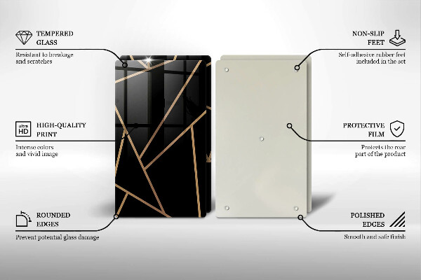 Glas Ceranfeldabdeckung Schwarze Abstraktion
