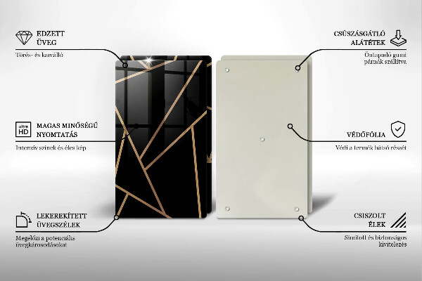 Glas Ceranfeldabdeckung Schwarze Abstraktion