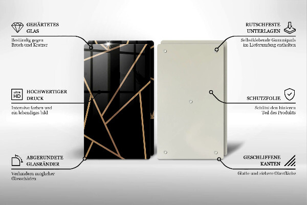 Glas Ceranfeldabdeckung Schwarze Abstraktion