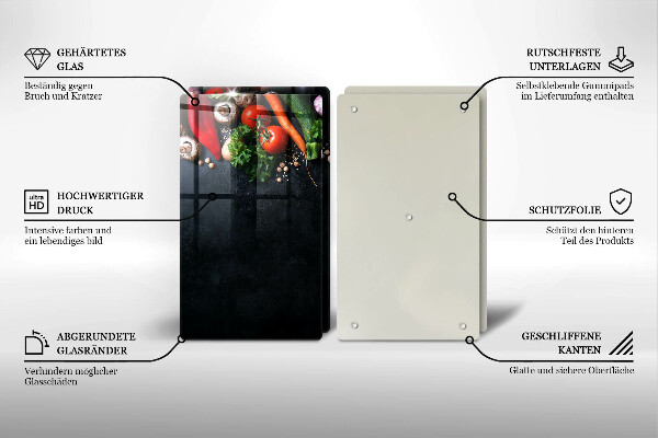 Glas Ceranfeldabdeckung Buntes Gemüse