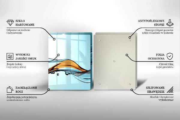 Glas Ceranfeldabdeckung Wasser auf blauem Hintergrund