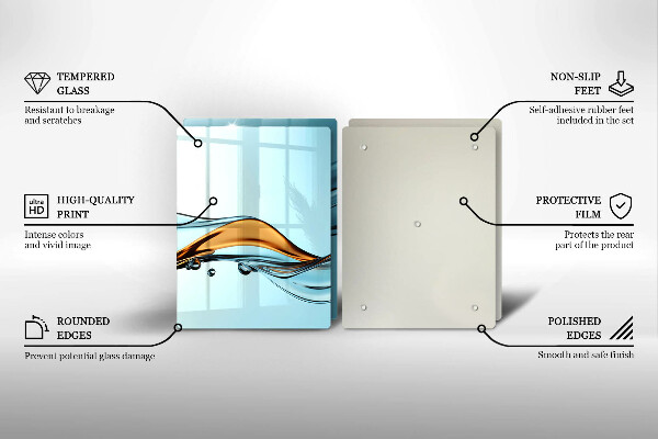 Glas Ceranfeldabdeckung Wasser auf blauem Hintergrund