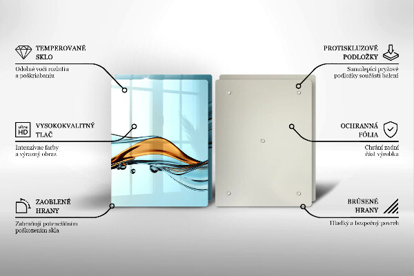 Glas Ceranfeldabdeckung Wasser auf blauem Hintergrund