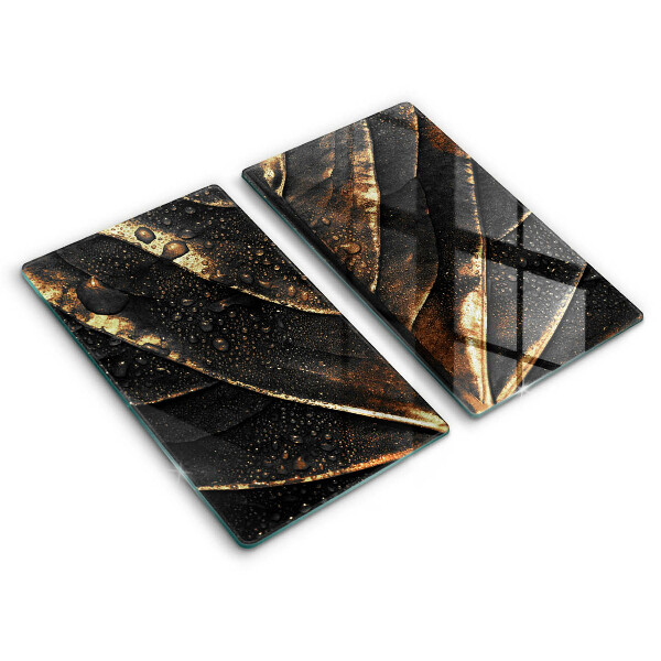 Glas Ceranfeldabdeckung Gold Blatt