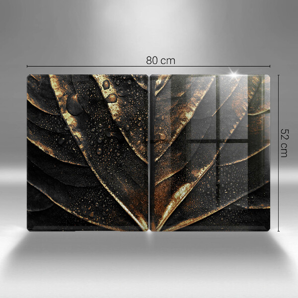 Glas Ceranfeldabdeckung Gold Blatt