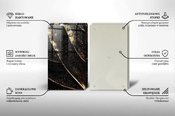 Glas Ceranfeldabdeckung Gold Blatt