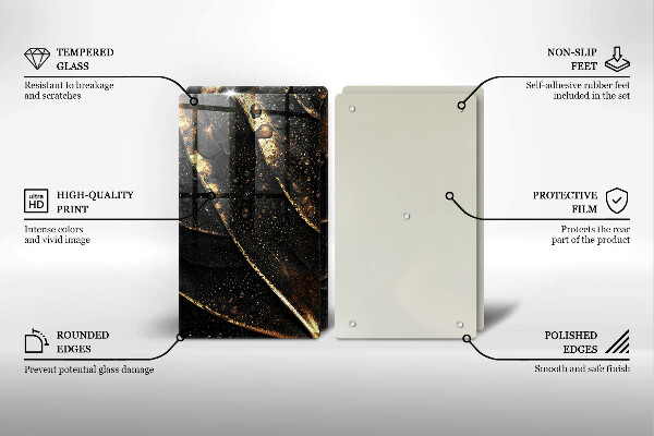 Glas Ceranfeldabdeckung Gold Blatt