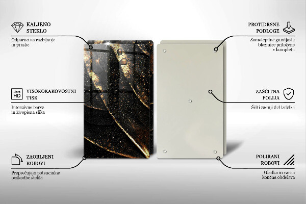 Glas Ceranfeldabdeckung Gold Blatt