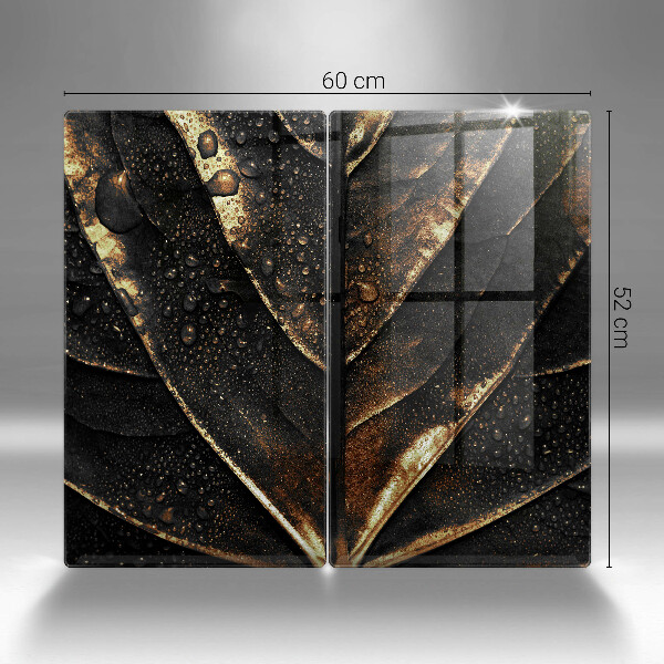 Glas Ceranfeldabdeckung Gold Blatt