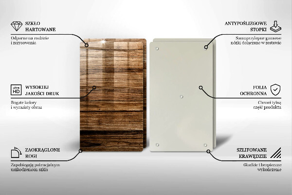 Glas Ceranfeldabdeckung Holzstruktur
