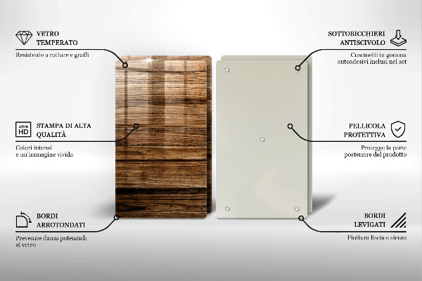 Glas Ceranfeldabdeckung Holzstruktur