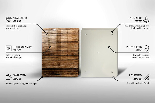 Glas Ceranfeldabdeckung Holzstruktur