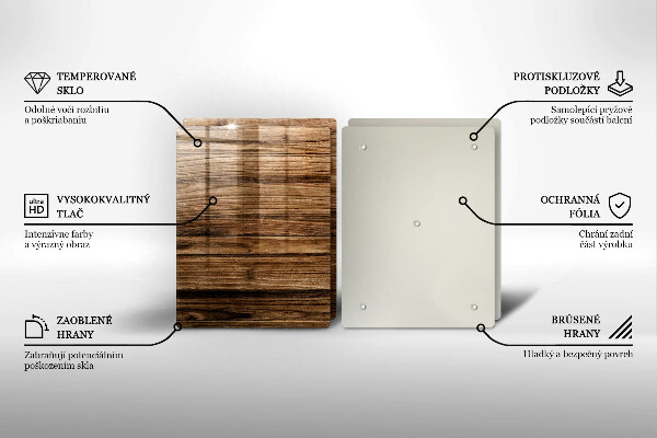 Glas Ceranfeldabdeckung Holzstruktur