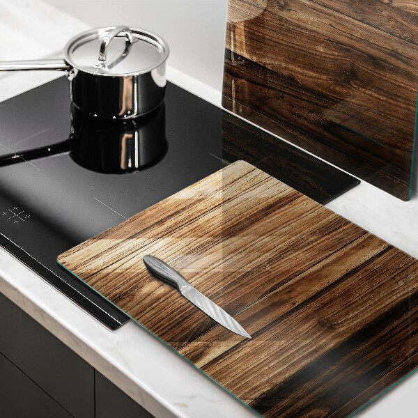 Glas Ceranfeldabdeckung Holzstruktur