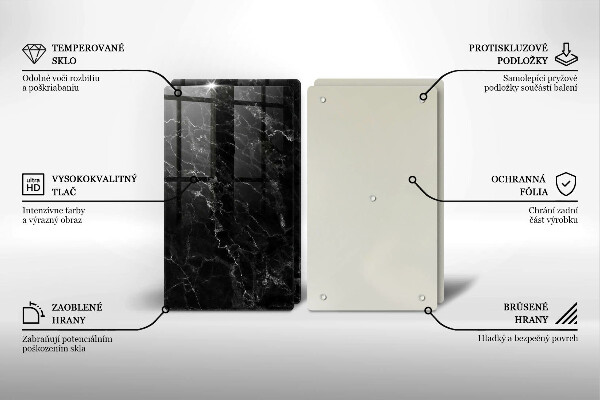 Glas Herdabdeckplatte Eleganter Marmor