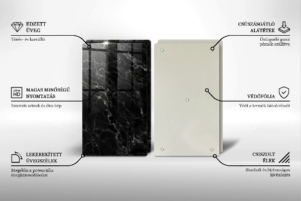 Glas Herdabdeckplatte Eleganter Marmor